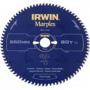 Irwin Marples Circular Saw Blade 260mm x 80 Teeth x 30mm Bore ATB Neg M