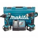 Makita DLX2002M 18v Cordless Brushless Combi Drill and Impact Driver with 2 Lithium Ion Batteries 4ah