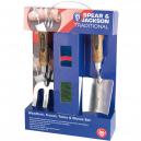 Spear and Jackson Traditional Stainless Steel 2 Piece Hand Trowel and Weedfork Set with Twine and Gloves