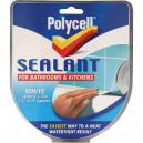 Polycell Sealant Strip for Bathroom Kitchen White 41mm