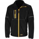 Roughneck Mens Wind Blocker Fleece Black with Reflective Piping XL