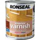 Ronseal Interior Varnish Quick Dry Satin Medium Oak 750ml