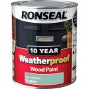 Ronseal Weatherproof 10 Year Exterior Wood Paint Duck Egg Blue Satin 750ml