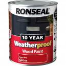 Ronseal Weatherproof 10 Year Exterior Wood Paint Royal Red Gloss 750ml