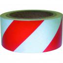 Adhesive Hazard Tape Red White Stripe 50mm Wide x 33m Roll
