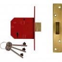 union locks 2134e 5 lever bs mortice deadlock brass finish 67mm 25