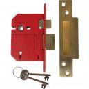 Union Strongbolt 5 Lever Mortice Sash Lock 81mm Satin Brass