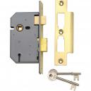 Union Locks 2277 3 Lever Mortice Sash Lock Polished Brass 65mm 25