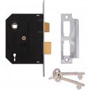 Union Locks 2295 2 Lever Mortice Sash Lock Chrome Finish 63mm 25