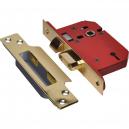 Union Strongbolt 3 Lever Mortice Sash Lock Polished Brass 79mm