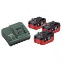 METABO BATTERY and CHARGER PACK WITH 3X LiHD 55AH LIION BATTERIES AND ASC3036 CHARGER