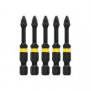 DEWALT DT7391TQZ 50MM IMPACT RATED PZ2 SCREWDRIVER BITS PACK OF 5