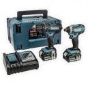 MAKITA DLX2131TJ 18V COMBI and IMPACT DRIVER TWIN PACK WITH 2X 50AH LIION BATTERIES