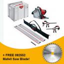 MAFELL 917636 MT55 1400W PLUNGE SAW KIT 110V WITH 2X 16M RAILS 2X CLAMPS 1X CONNECTOR and 1X RAIL BAG
