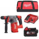 MILWAUKEE M18CHX501B 18V BRUSHLESS SDS HAMMER DRILL WITH 1X 50AH LIION BATTERY CHARGER and CANVAS BAG