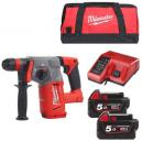 MILWAUKEE M18CHX502B 18V BRUSHLESS SDS HAMMER DRILL WITH 2X 50AH LIION BATTERIES CHARGER and CANVAS BAG