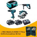 MAKITA DHP482DHR202DSS611 18V TRIPLE KIT WITH 2X 40AH LIION BATTERIES CHARGER and BAG