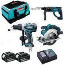 MAKITA DHP458DHR202DSS611 18V TRIPLE KIT WITH 2X 50AH LIION BATTERIES CHARGER and BAG