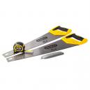 STANLEY STA998053 PACK OF 2 HEAVY DUTY HANDSAWS 20 INCH WITH TRIMMING KNIFE AND 5 MT TAPE MEASURE