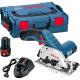 Bosch GKS 108 VLI 108v Cordless Circular Saw 85mm Blade with L Boxx and 2 Lithium Ion Batteries 2ah