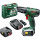 Bosch POWER4ALL PSB 1800 LI2 18v Cordless 2 Speed Combi Drill with 2 Lithium Ion Batteries 15ah