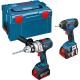 Bosch GSB 18 VE2 LI 18v Cordless Robustseries Combi Drill and GDR 18 VLI Impact Driver with L Boxx and 2 Lithium Ion Batteries 4ah