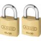 Abus 20mm 65 Series Compact Brass Padlocks Pack of 2 Keyed Alike