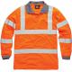 Dickies High Vis GORT Polo Shirt Long Sleeve Orange Large