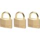 Masterlock 45mm Solid Brass Padlock with Brass Plated Shackle Pack of 3 Keyed Alike