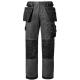 Snickers Mens DuraTwill Trousers with Holster Grey Black 30 Waist and 35 Leg