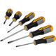 Roughneck 6 Piece Magnetic Tip Screwdriver Set with Soft Grip Handles