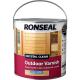 Ronseal Crystal Clear Outdoor Varnish Satin 25 Litre