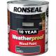 Ronseal Weatherproof 10 Year Exterior Wood Paint Grey Satin 750ml