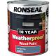 Ronseal Weatherproof 10 Year Exterior Wood Paint Midnight Blue Satin 750ml