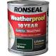 Ronseal Weatherproof 10 Year Exterior Wood Paint Racing Green Gloss 750ml