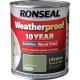 Ronseal Weatherproof 10 Year Exterior Wood Paint Spring Green Satin 750ml