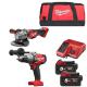 MILWAUKEE M18FPDM18CAG115XPD502B 18V BRUSHLESS COMBI HAMMER DRILL and ANGLE GRINDER WITH 2X 50AH LIION BATTERY CHARGER and CANVAS BAG