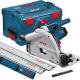 BOSCH GKT55GCE 165MM PLUNGE SAW KIT 1400W SUPPLIED IN LBOXX 110V 2X GUIDE RAILS BAG AND CONNECTOR